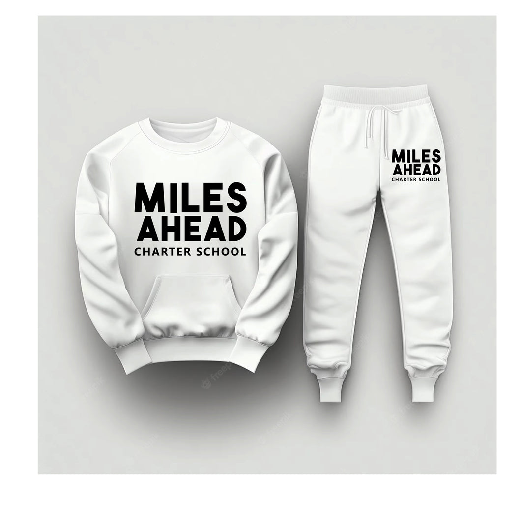Miles Ahead Sweatsuit (Crew Neck) - Bold logo